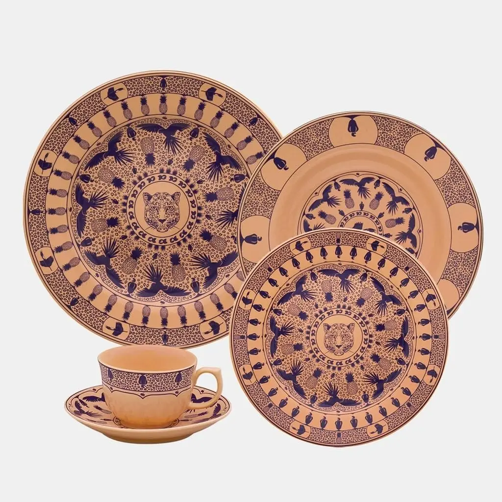 

Terra Brasilis, Tropic Porcelain 20 Piece Dinnerware Set, Service for 4