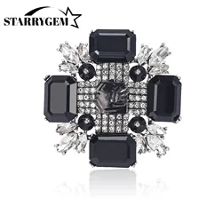 Rhinestone Cross Brooches for Women Unisex Design Pins Office Party Collection Friends Gifts Plant Accessories