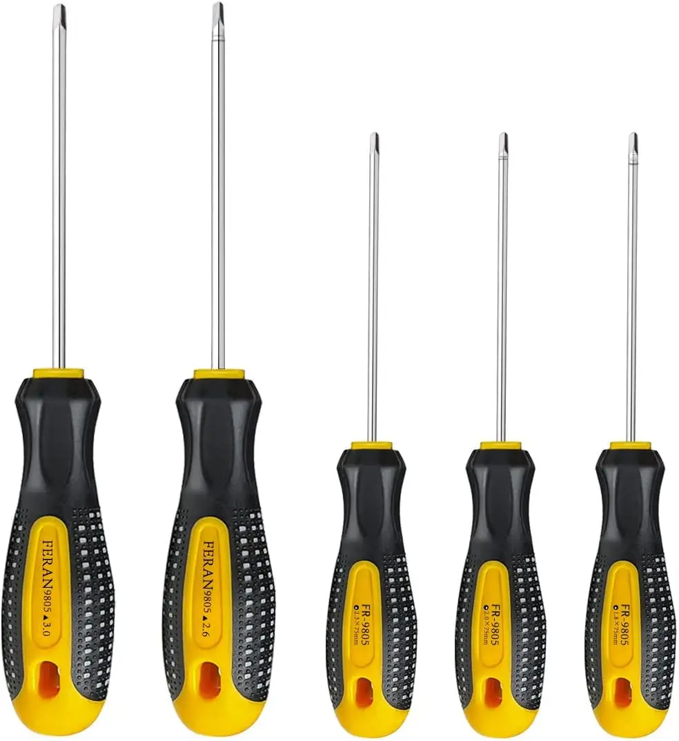 

Triangle Screwdrivers Sets 5-Pieces, Magnetic Tip Screwdriver Bit with Nonslip Handle Durable Chrome Vanadium Steel