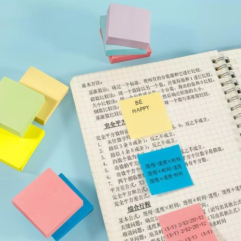 11 Pcs Aesthetic Stickier Note Memos Pad Easy to Write Simple Notepads Colorful Stickier Notes Coloured Index Tabs 896C