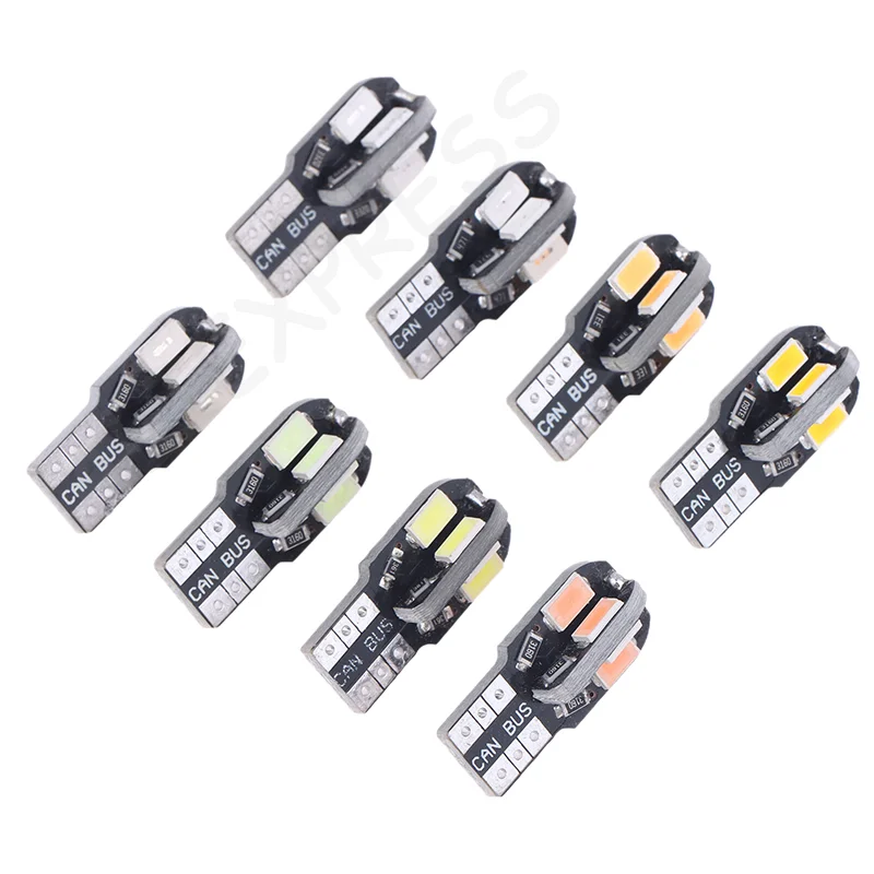Paquete a granel de 10 bombillas LED T10 5730 SMD, luz de lectura de decodificación, lámpara marcadora de ancho para coche, luz pequeña para matrícula.