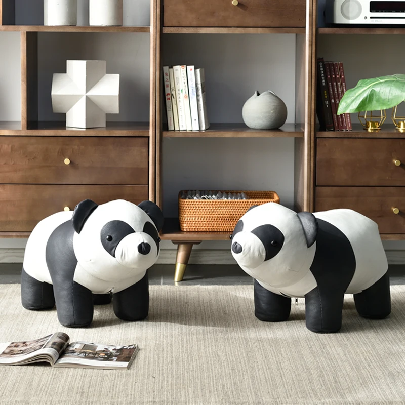 Panda Stool Home Shoe Changing Cartoon Small Cute Animal Stool Creative Living Room Decoration Children Gift Designer Furniture