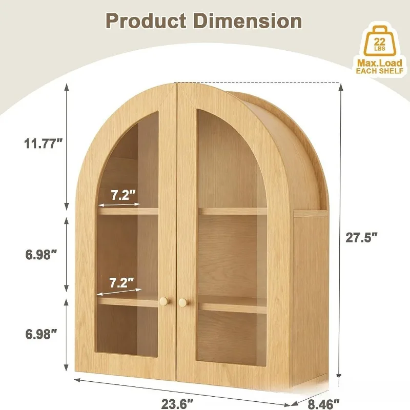 Wooden Arched Wall Shelf Bathroom Storage Rack Multifunctional Multi Purpose Hanging Shelf Bookcase Furniture