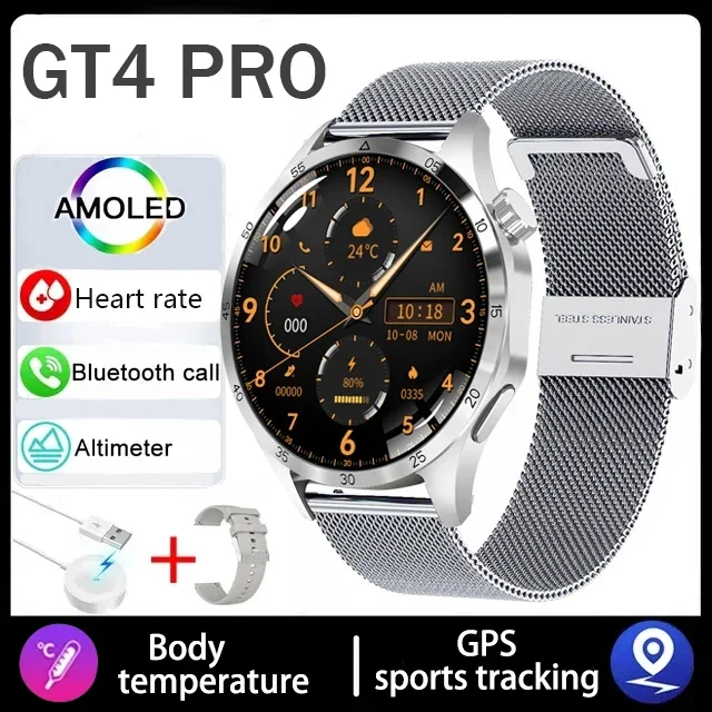 2025 New Mens Smart Watch 360 * 360 Bluetooth Call Smartwatch AMOLED Screen GPS Smart Watches NFC Waterproof Smart Watch for Men