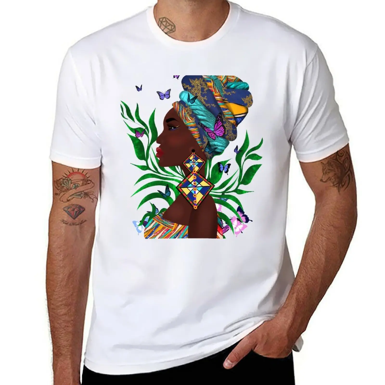 

African woman art.Nigerian fashion.Home decor. T-Shirt t shirts for man graphic vintage t shirts for man cotton funny T-Shirt