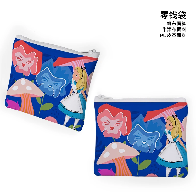 Disney Alice In Wonderland C8871 Anime Customized Cosmetics Bags Cartoon Coin Bag Storage Handbag Stationery Birthday Gift