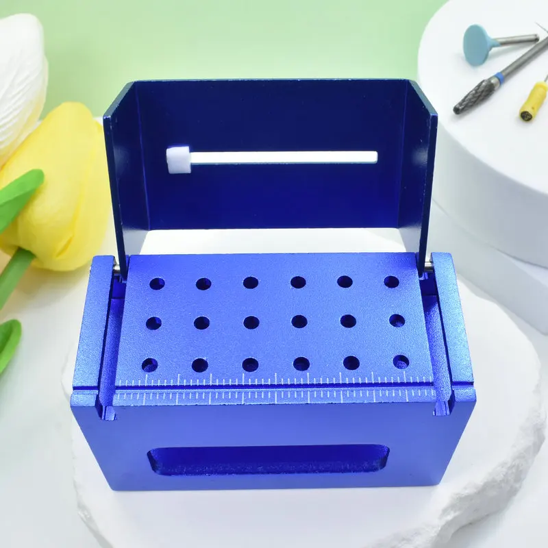 

F074 Dental Disinfection Endo Files Holder Metal Box 18 Points Autoclave Sterilizer Case Polishing Burs For Oral Care Tools