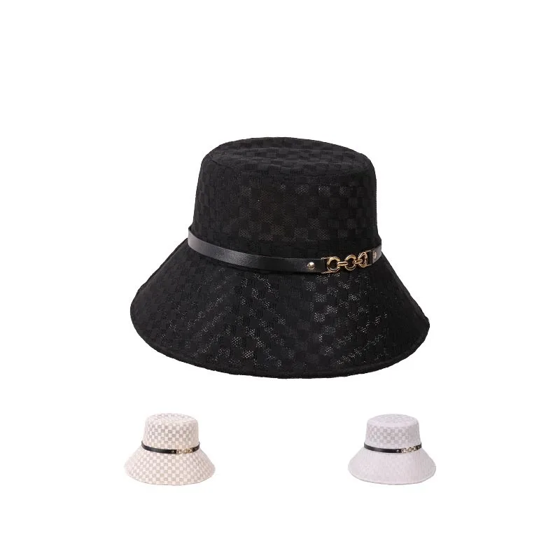 Neue modische Damen-Outdoor-Bucket-Hüte, lässige Reisehüte, karierte personalisierte Bucket-Fischerhüte, Freizeithüte, Sonnenschutzhüte – Detail 10