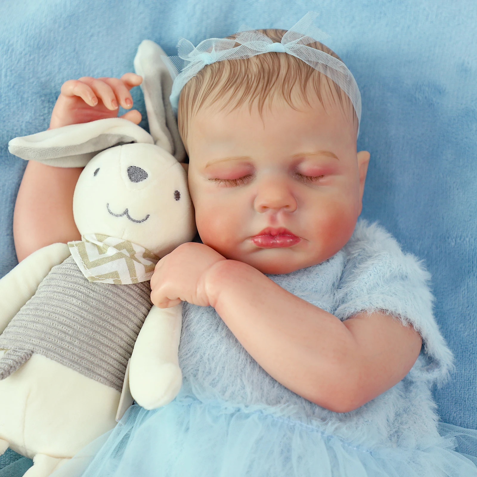 Lebensechte wiedergeborene Babypuppen, 50,8 cm, zum Schlafen, realistische Neugeborene, weicher Stoffkörper mit Fütterungsspielzeug für Kinder ab 3 Jahren