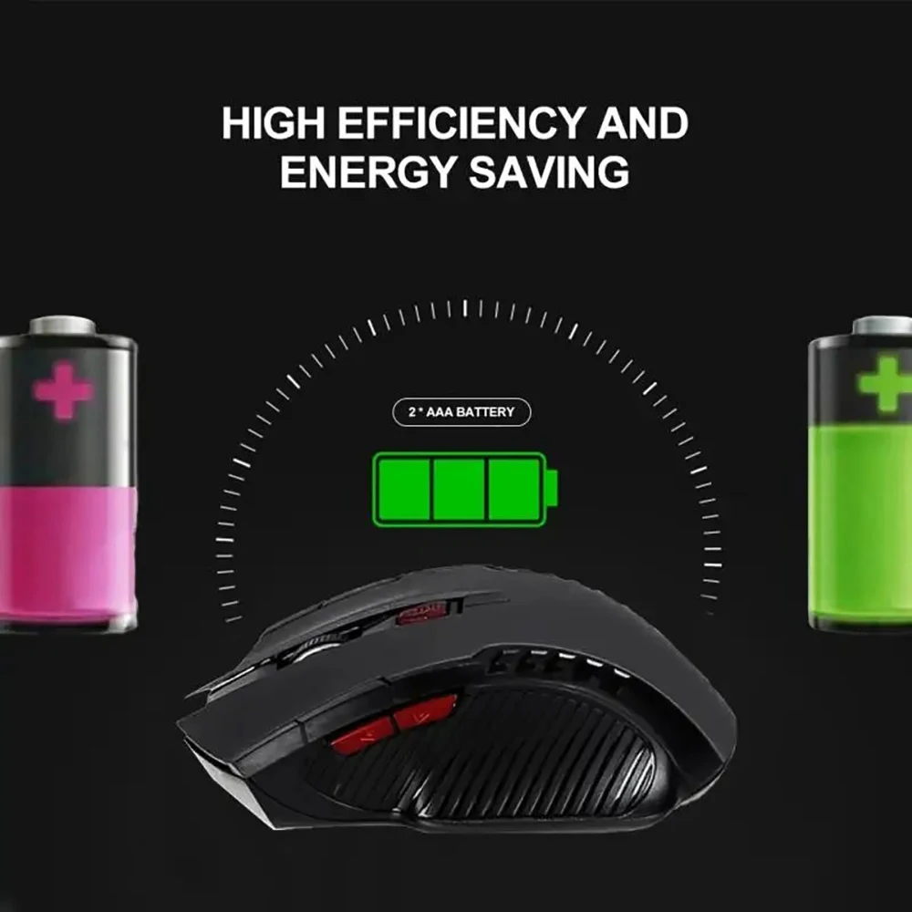 Ratón inalámbrico de 2,4G, receptor USB, 6 botones, ratones inalámbricos ópticos profesionales, ratones USB de desplazamiento derecho para ordenador portátil y PC