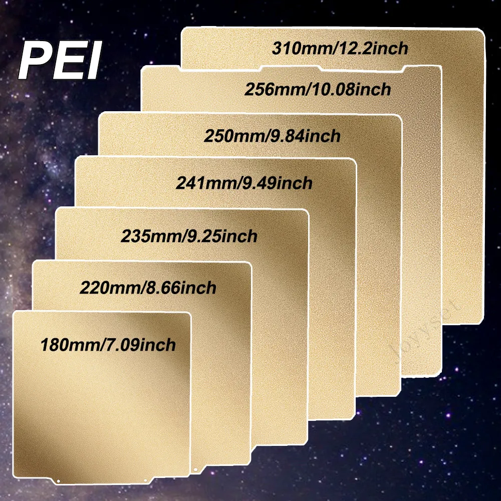 

PEI Sheet Textured 220x220 235x235 250x250 310x310 310x315mm Double Sided PEI Build Plate for Creality Ender 3 V3SE K1 Max MK4