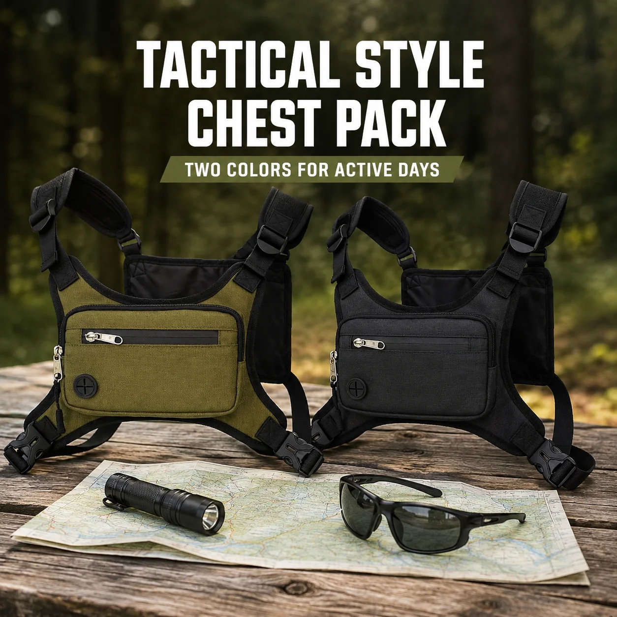 Sports Vest Chest Bag Lightweight Adjustable Tactical Pack For Outdoor Running Fitness Hiking Camping And Motorcycle Travel
