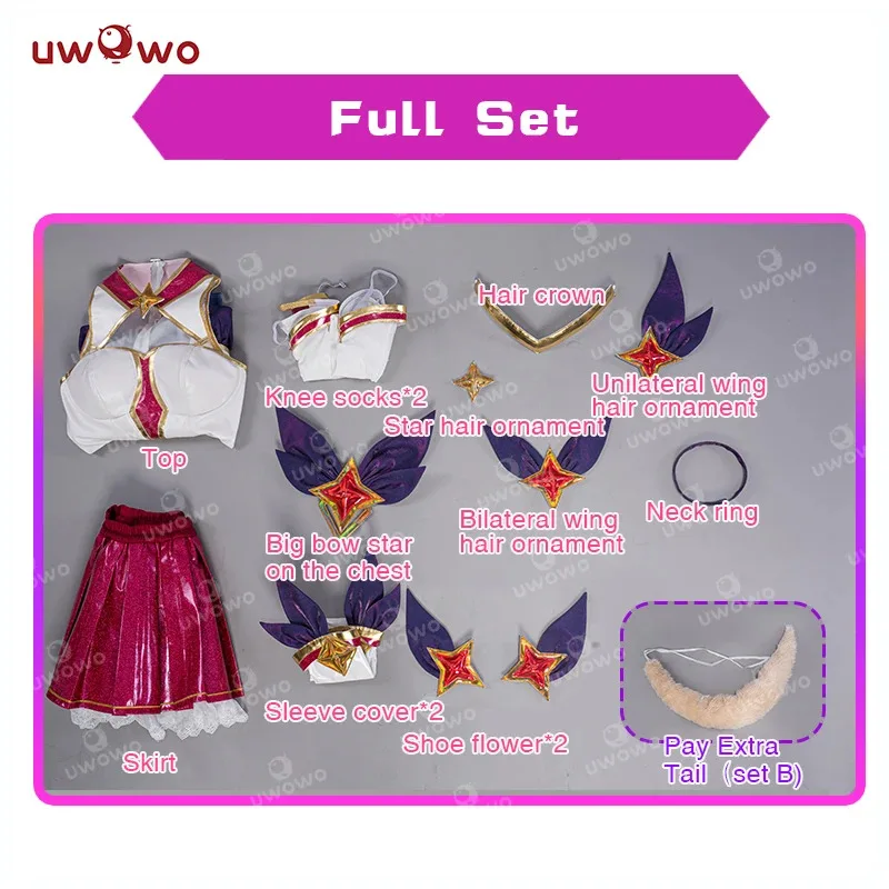 UWOWO Star Guardian Ahri Cosplay League of Legends/LOL: SG K/DA Ahri Xayah Akali Kaisa Stroje Cosplay na Halloween