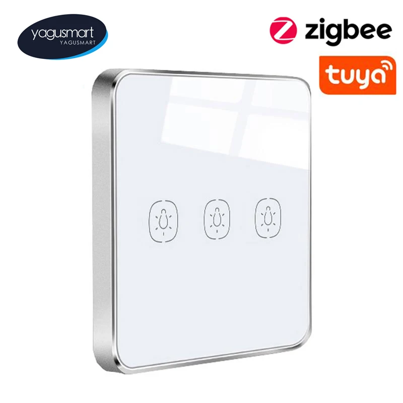 Yagusmart Smart Life Tuya Zigbee Switch 123 Gangs APP Remote Control Zigbee Wireless Scene Switch White