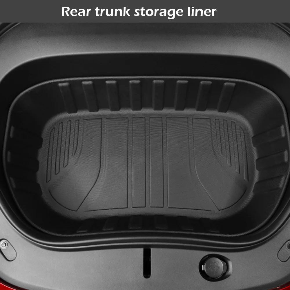 All Inclusive TPE Floor Mats for Tesla Model 3 Highland,All Weather Rear Trunk Storage Mat Anti-slip Pads Waterproof Accessories