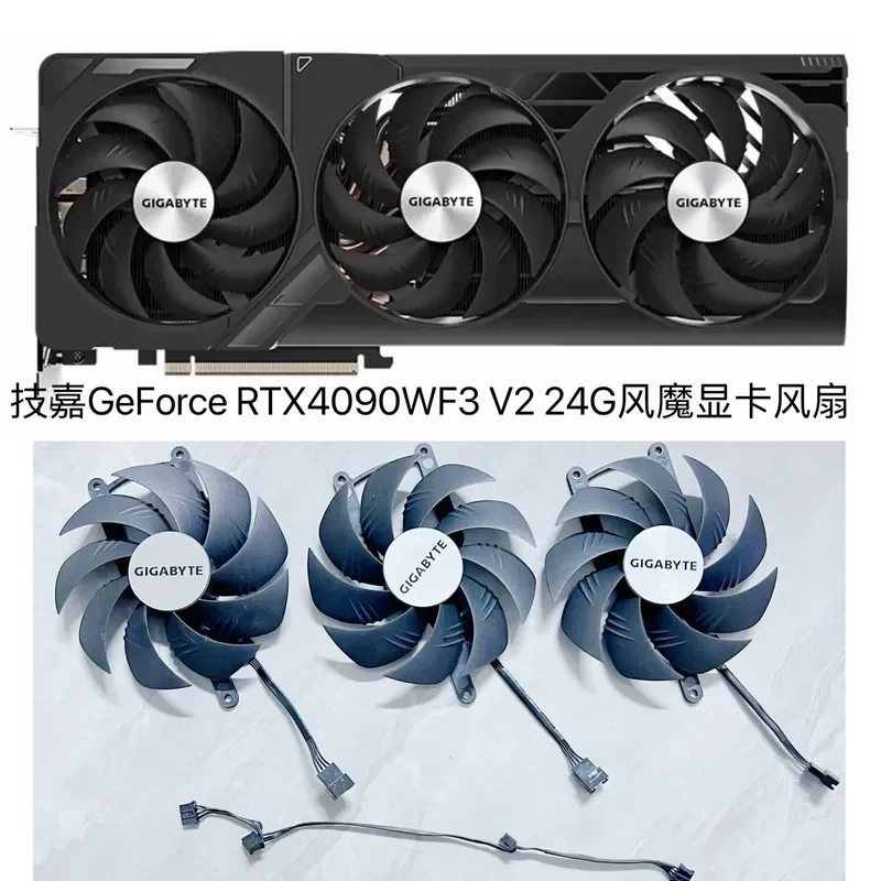 for Gigabyte GeForce RTX 4090 WF3 V2 24G Windforce Cooling Fan Replacement for Gaming Graphics Card GPU Cooler