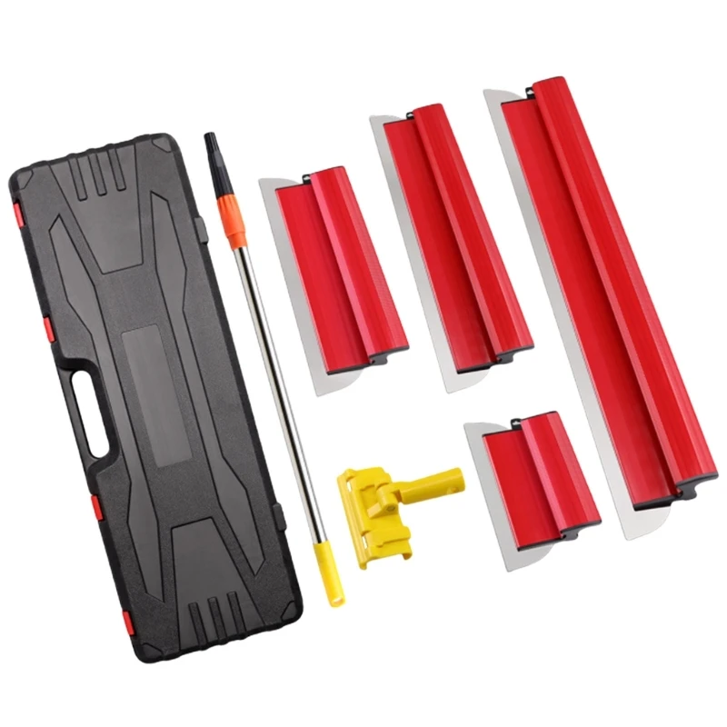 High Precisions Skim Tool Stainless Steel Insert & Comfort Handle Multifunctional Skimming Tool Set for Wall Finishing