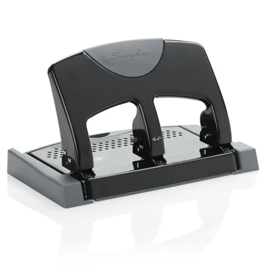 

Capacity Three er Ring, Paper Punch, SmartTouch Low Effort, Black and Silver 74136