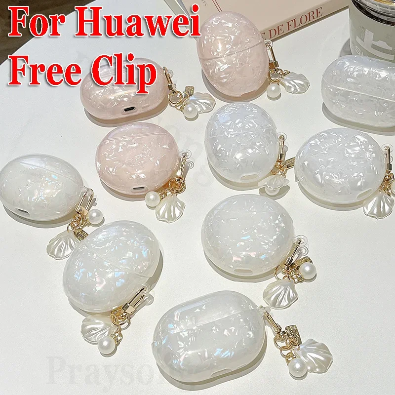 Modne etui z perłą 5i do Huawei Freebuds Pro 3 Cute etui na Freebuds 4/4E etui do Freebuds 5 Funda Huawei Earbuds SE2