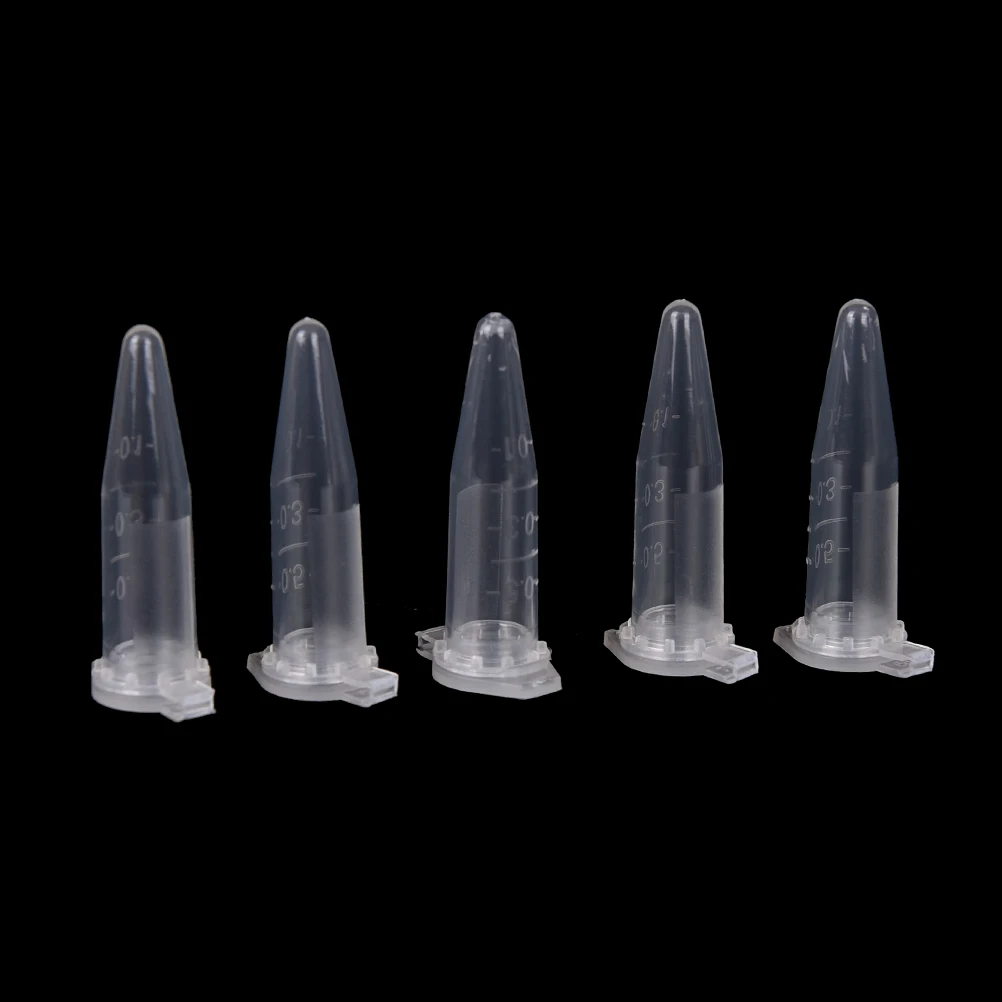 50PCS 0.5ml Lab Clear Micro Plastic Test Tube Centrifuge Vial Snap Cap Container AB,