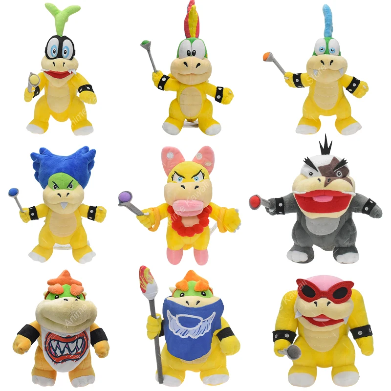 Anime Bowser Plush Toys Larry Lemmy Iggy Ludwig Wendy Morton Roy JR Stuffed Toy Cartoon Peluche Dolls