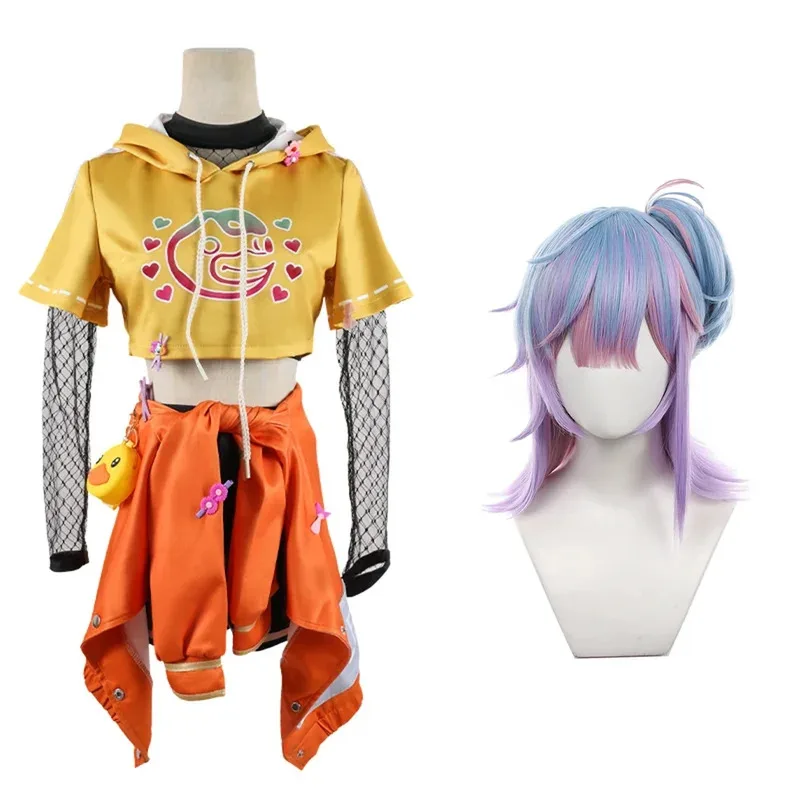 

Yellow Duck Perfumer Cosplay Game Identity V Vera Nair Cosplay Costume Buffy Uniform Wig Party Anime Role Outfit for Woman Man