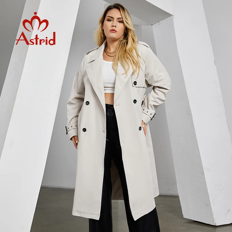 Astrid Women\'s Trench Coat Women Jacket Oversized Long Lapel Double Breasted Fashion Casual Overcoat Female Outerwear Autumn