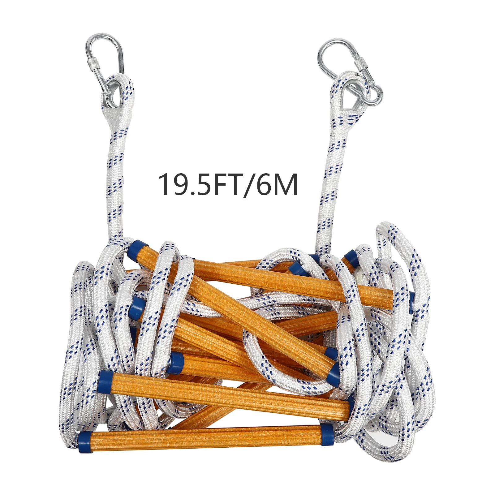 Échelle de sauvetage d'urgence 6m 200kg, corde PP, crochet en acier au manganèse, échelle d'évacuation incendie pour le jeu d'entraînement de sécurité de lutte contre l'incendie
