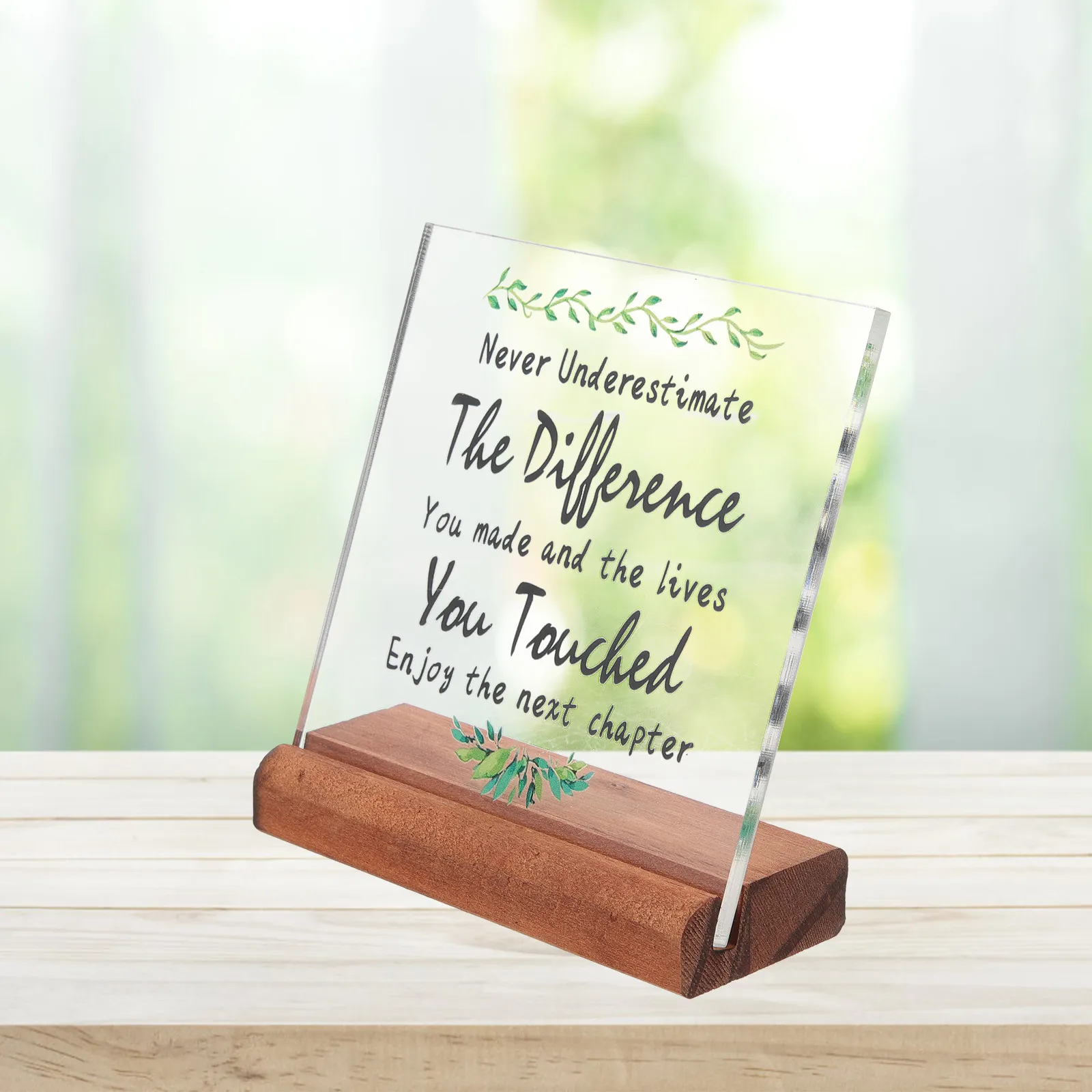 Square Acrylic Thank You Sign Decor Desktop Office Table Decoration Colleague Retirement Appreciation Gift Teacher Nurse