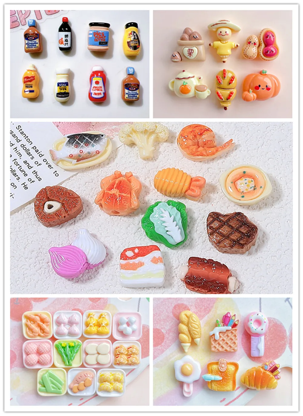 Kawaii Simulation Mini jam Food Series Resin Flat Back Cabochon For Dollhouse DIY Scrapbooking False Nail Accessories