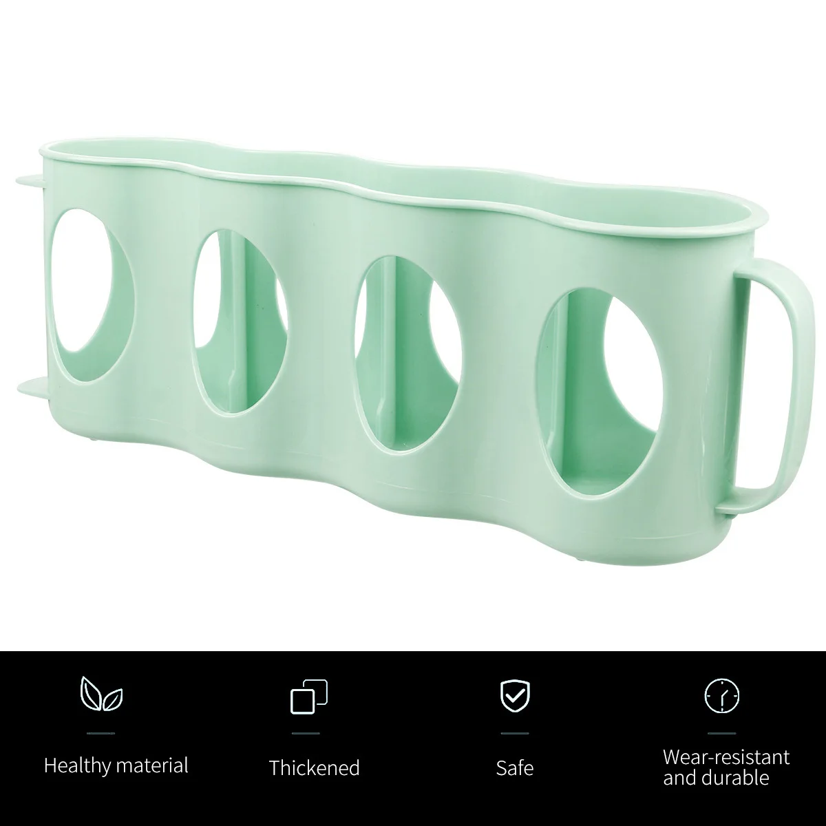 2 قطعة 4 أقسام سحب يدوي نوع منظم صندوق تخزين بلاستيكي للثلاجة واضح ناعم لامع لا نتوءات #1