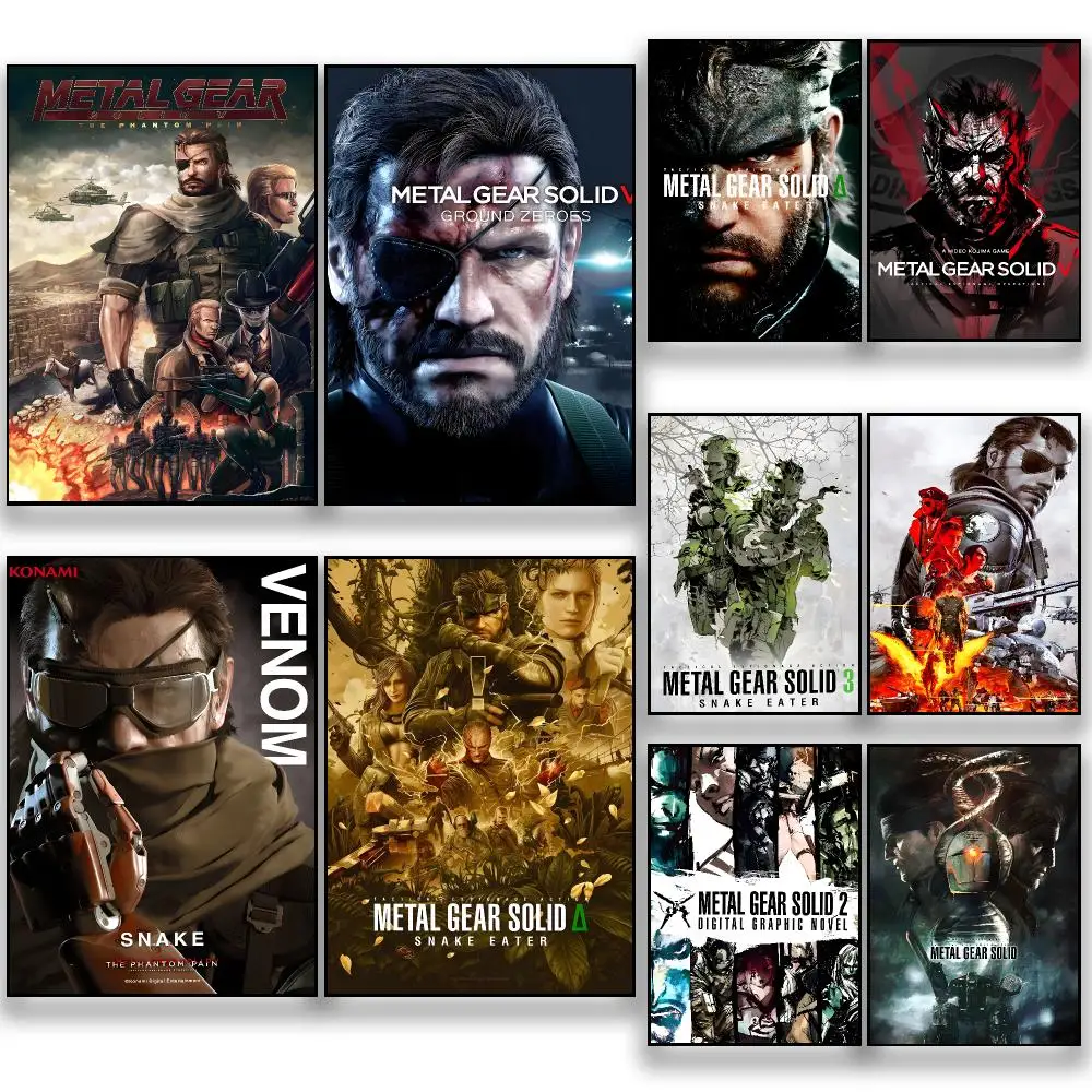 Game M-Metal Gear Tactical Espionage Poster HD Removable Wall Art Gift Bedroom Lounge Dorm Office Gaming Cafe Bars