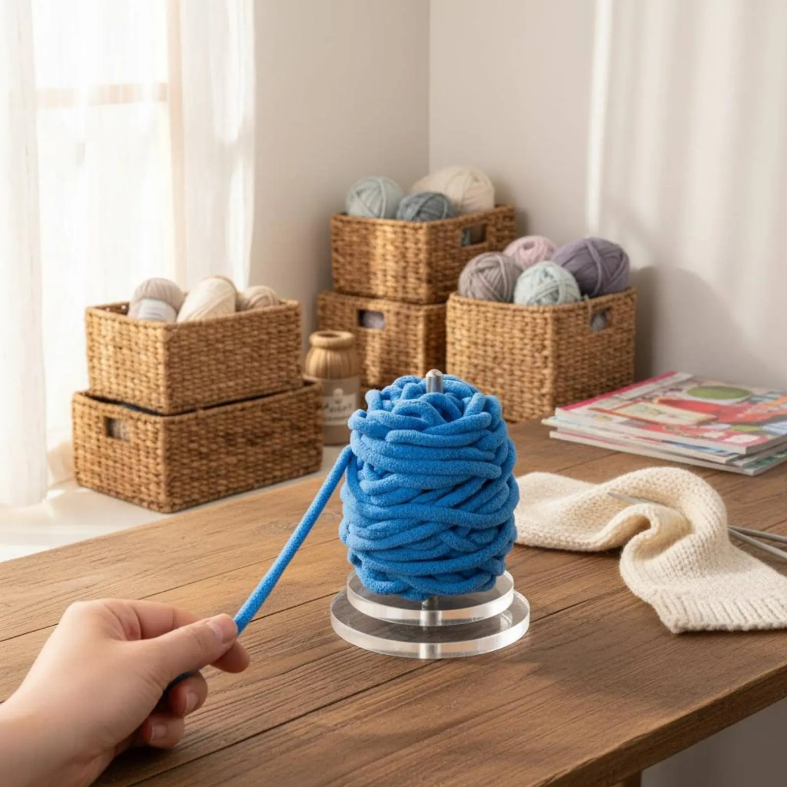 

Acrylic Yarn Spindle Effortless Rotation Rotating Yarn Holder Crafting Tool knotuntangledFree Long-Lasting for Crocheters, Home