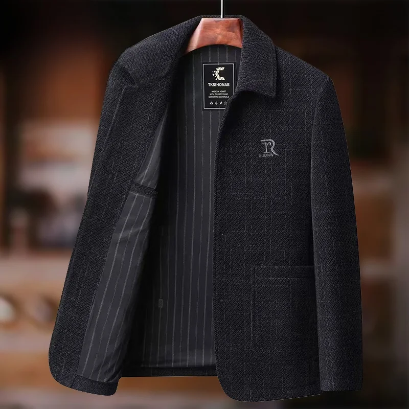 

Повседневная куртка-бомбер для мужчин на весну, осень и зиму, приталенный крой, из полиэфирного волокна, удлиненная, верхняя одежда для мужчин среднего возраста