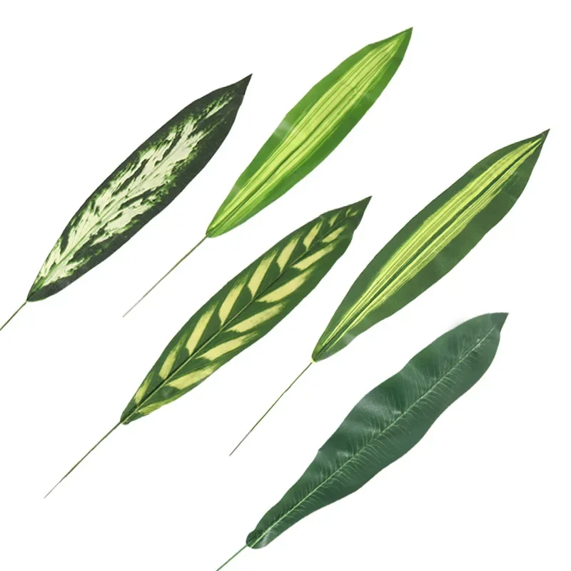 10PCS Palm Artificial Plants Leaves Decorations Faux Large Tropical Palm Leaves for Home Kitchen Party Flowers Wedding Decor