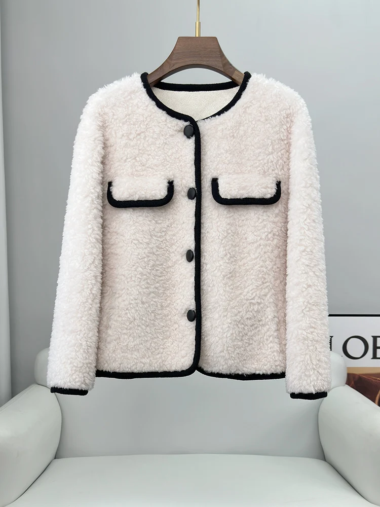 

Xiaoxiangfeng Sheep Fleece and Fur Integrated Coat Short 2023 Autumn/Winter New Round Neck Lamb Fur Grass Coat for Women