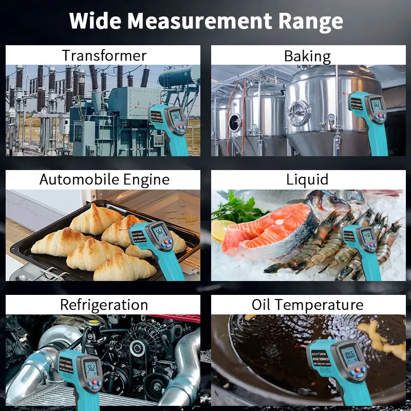 GM550 Non-Contact Laser -50~550 ℃ Infrared Thermometer Infrared Pyrometer IR Laser Temp Meter Industrial Pyrometer Point Gun 40%