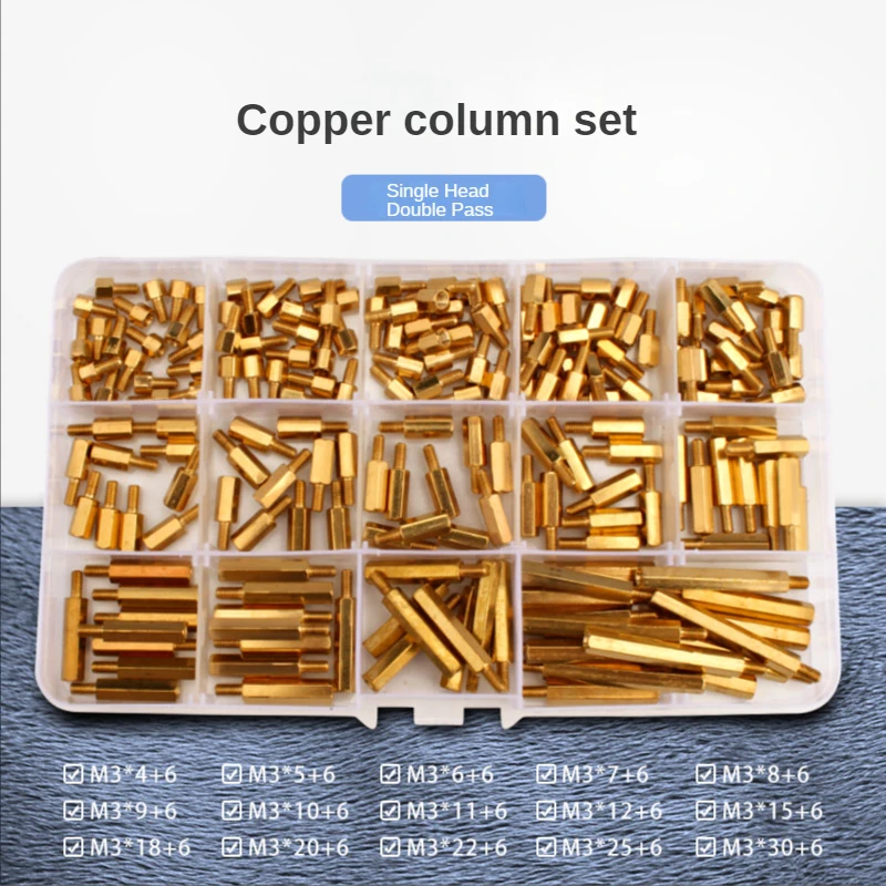 190/150/110pcs M3 Hex Brass Gasket Copper PCB Board Hex Strut Spacer Column Main Board Column Frame Stud Nut Bolt Screw