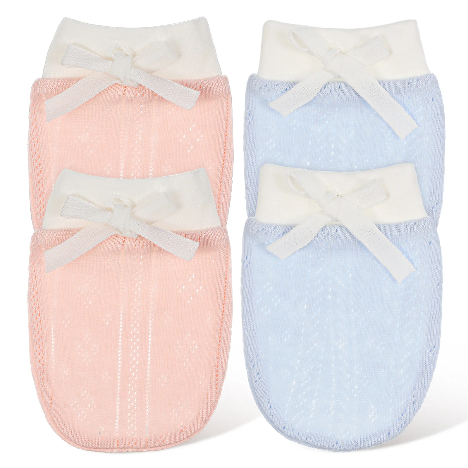 

2 Pairs Anti Scratch Mittens Comfortable Cotton Gloves for Newborn Baby No Scratch Wear Resistant Elastic Design Soft H Covers