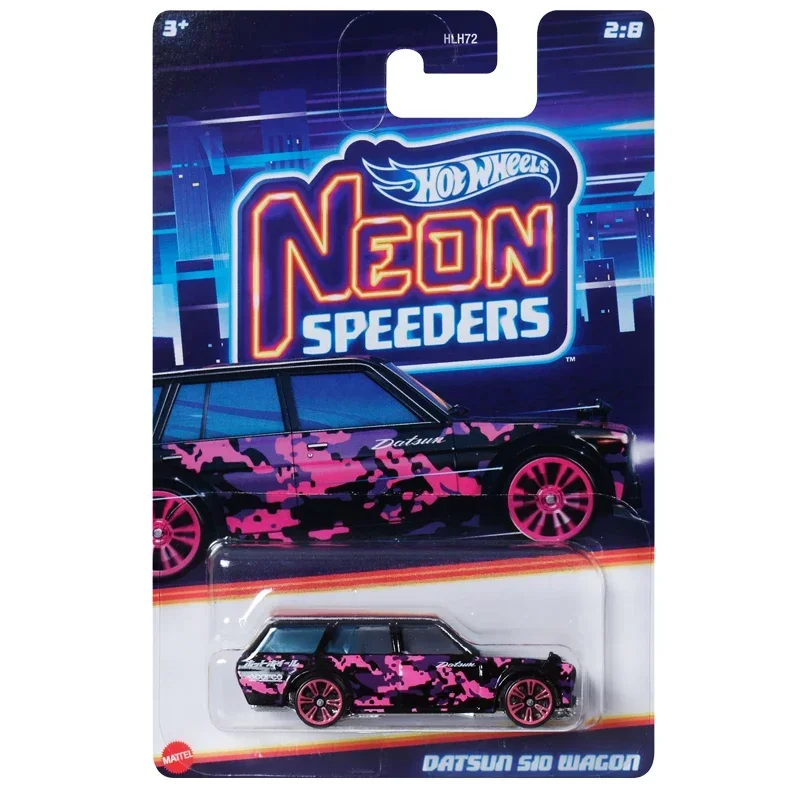 Original Mattel Hot Wheels Car 1/64 Diecast NEON SPEEDERS Toyota Datsun Wagon Nissan Skyline GTR Vehicle Toys for Boy Collection