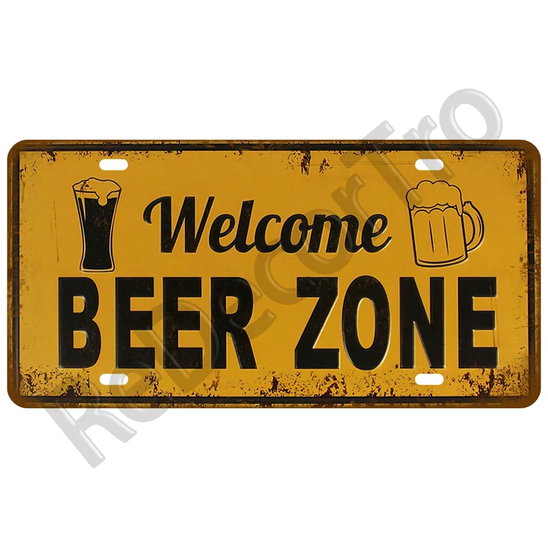 Home Decor Metal Sign Man Cave Vodka Beer License Plate Car Number Coffee Wine Tin Sign Bar Pub Cafe Garage Painting Plaques Art