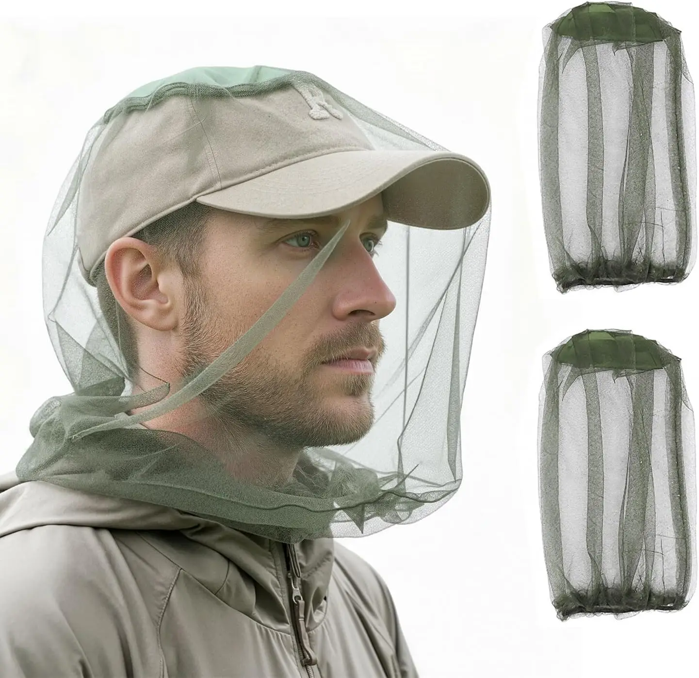 Mosquito Proof Fishing Hat with Face Net Breathable Sun Cap for Men Women Perfect for Fishing Hiking Outdoor Anti-Bee Protection