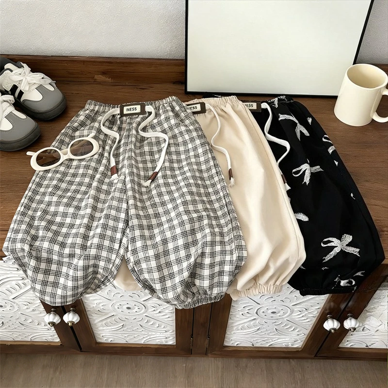Simple Children's Pants Summer Clothing Thin Loose Kids Anti-mosquito Pants Baby Girls Bloomers Casual Trousers