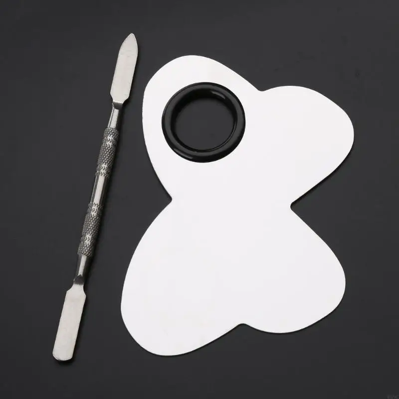 W89C สแตนเลสสีสแตนเล็ตถาดผสมไม้พายชุดไม้พายสำหรับเล็บซัพพลาย