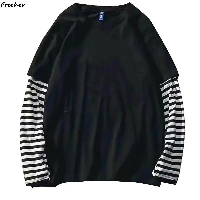 Cotton Striped T-shirt Women Long Sleeves Tee Tops Korean Fashion Plus Size Clothes Shirts Spring Summer Tee Shirts Breathable