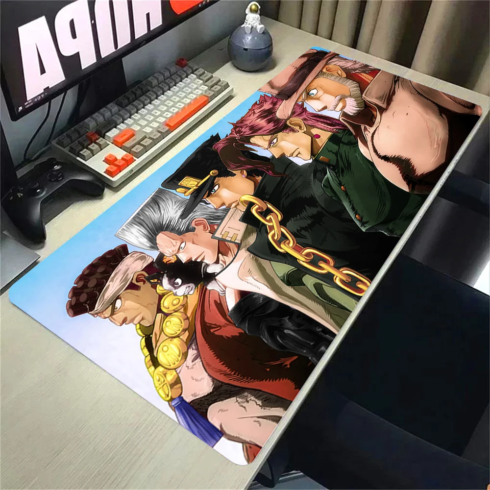 PC Gamer Joseph Joestar Mouse Pad Cabinet Keyboard Gaming Accessories Jojo Bizarre Adventure Laptop Rug Large Lock Edge Mousepad