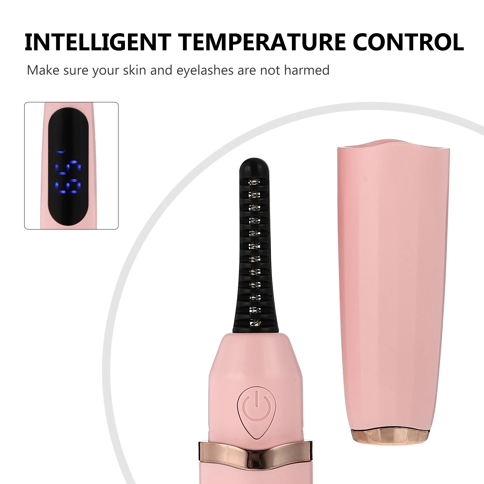

1 set Electric Heated Eyelash Curler Fast Heating Intelligent Temperature Control Portable Makeup Tool For Women Girls Gift On