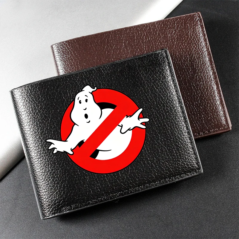 G-Ghostbusters Men's Black Faux Leather Wallet Slim Credit Card Holder Coin Purse Multi-Color Pen Storage Perfect Birthday Gift