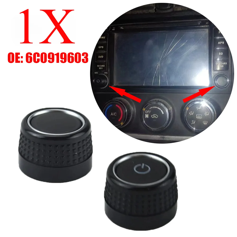 1X For VW Cross Polo 5 6R GTI Vento Golf 6 Jetta A6 Bora Skoda Interior Radio CD Control Rotary Knob GPS Screen Switch Button