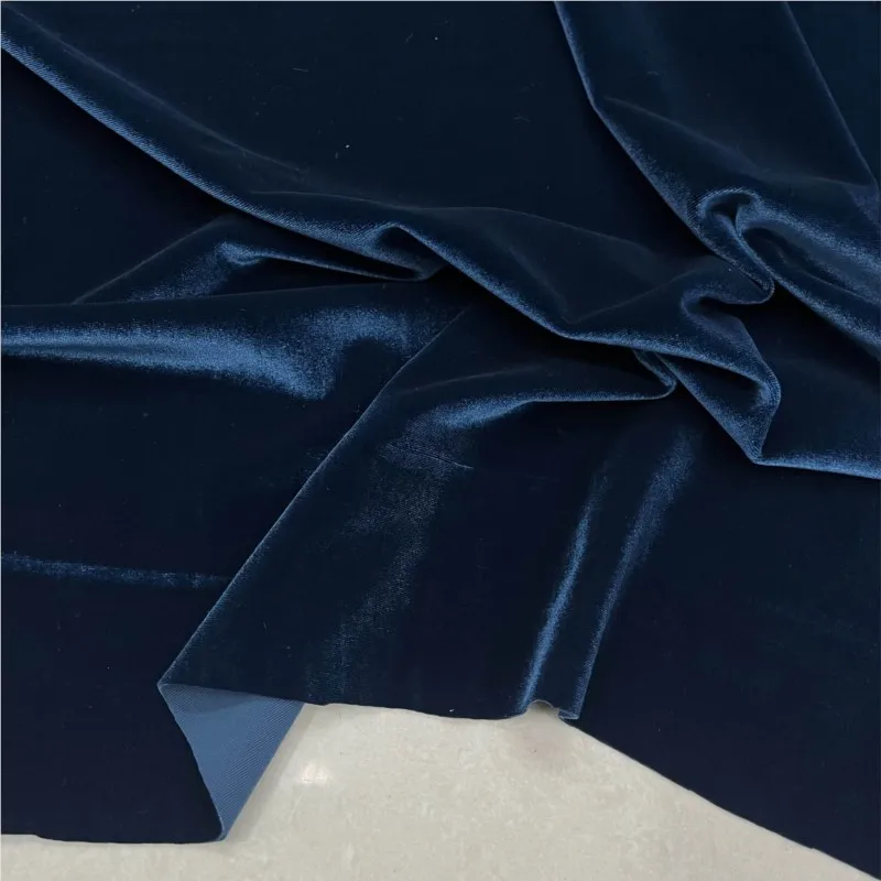 Solid color acetic velvet cloth canary elastic soft suit wide leg cheongsam garment fabric